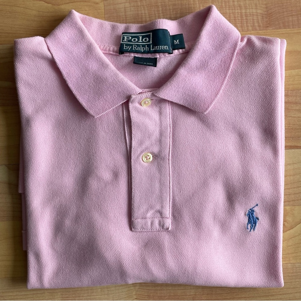Men Polo by Ralph Lauren Polo Shirt Short Sleeve Size M Pink